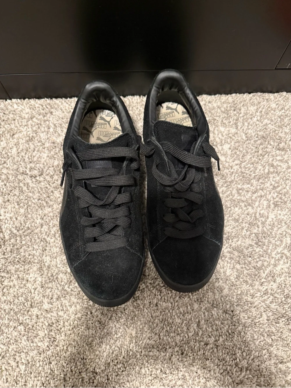 Puma Men’s Black Suede Low-Top Sneakers